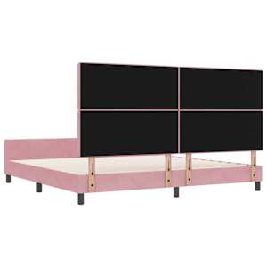 Postel s boxspringem s čelo Růžová 200 x 200 cm samet - obrázek 9