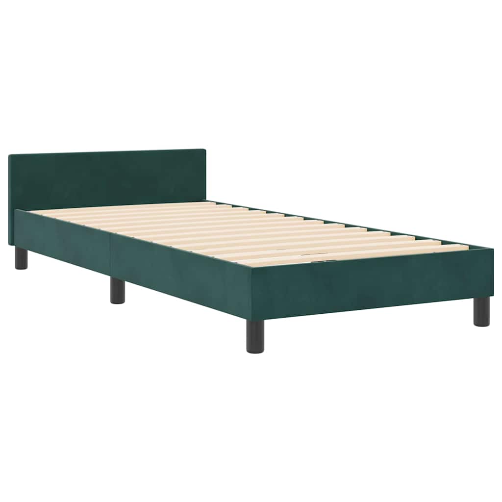 Postel s boxspringem s čelo Tmavě zelená 80 x 200 cm samet - obrázek 4