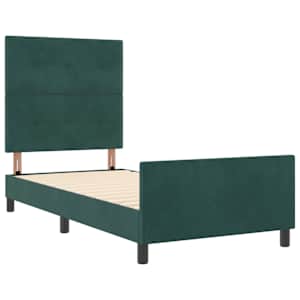 Postel s boxspringem s čelo Tmavě zelená 80 x 200 cm samet - obrázek 5