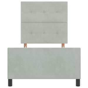 Postel s boxspringem s čelo Světle šedá 90 x 190 cm samet - obrázek 7