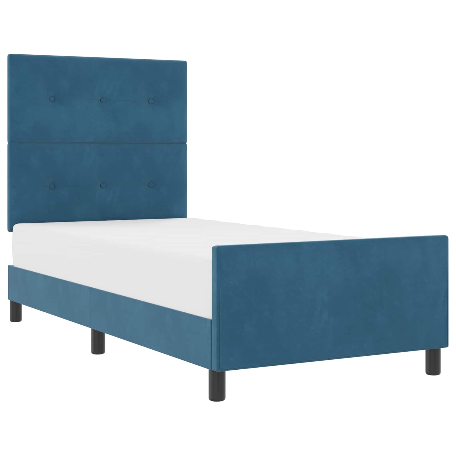 Thumbnail - vidaXL Boxspringbett mit Kopfteil Dunkelblau 90 x 190 cm Samt