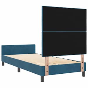 Postel s boxspringem s čelo Tmavě modrá 90 x 190 cm samet - obrázek 9