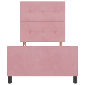 Postel s boxspringem s čelo Růžová 90 x 190 cm samet - obrázek 7