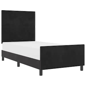 Postel s boxspringem s čelo Černá 90 x 200 cm samet - obrázek 2