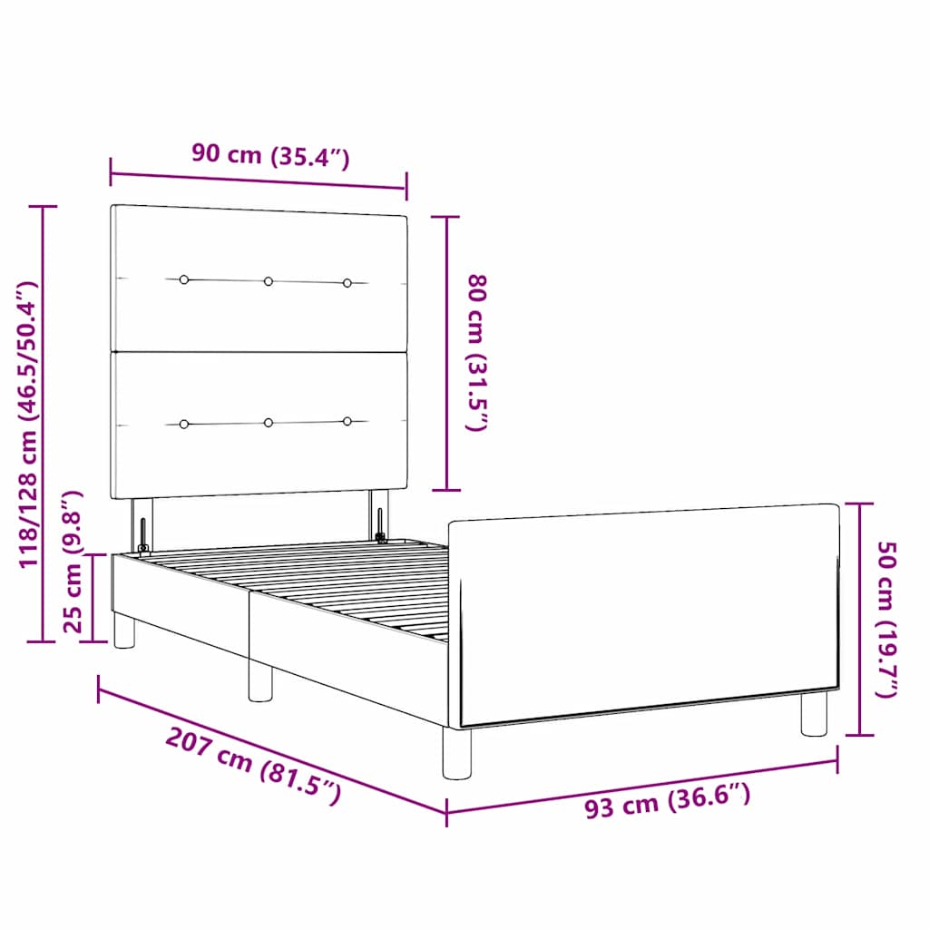 Postel s boxspringem s čelo Růžová 90 x 200 cm samet - obrázek 13