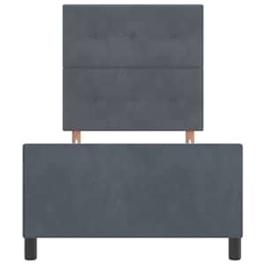 Postel s boxspringem s čelo Tmavě šedá 100 x 200 cm samet - obrázek 7