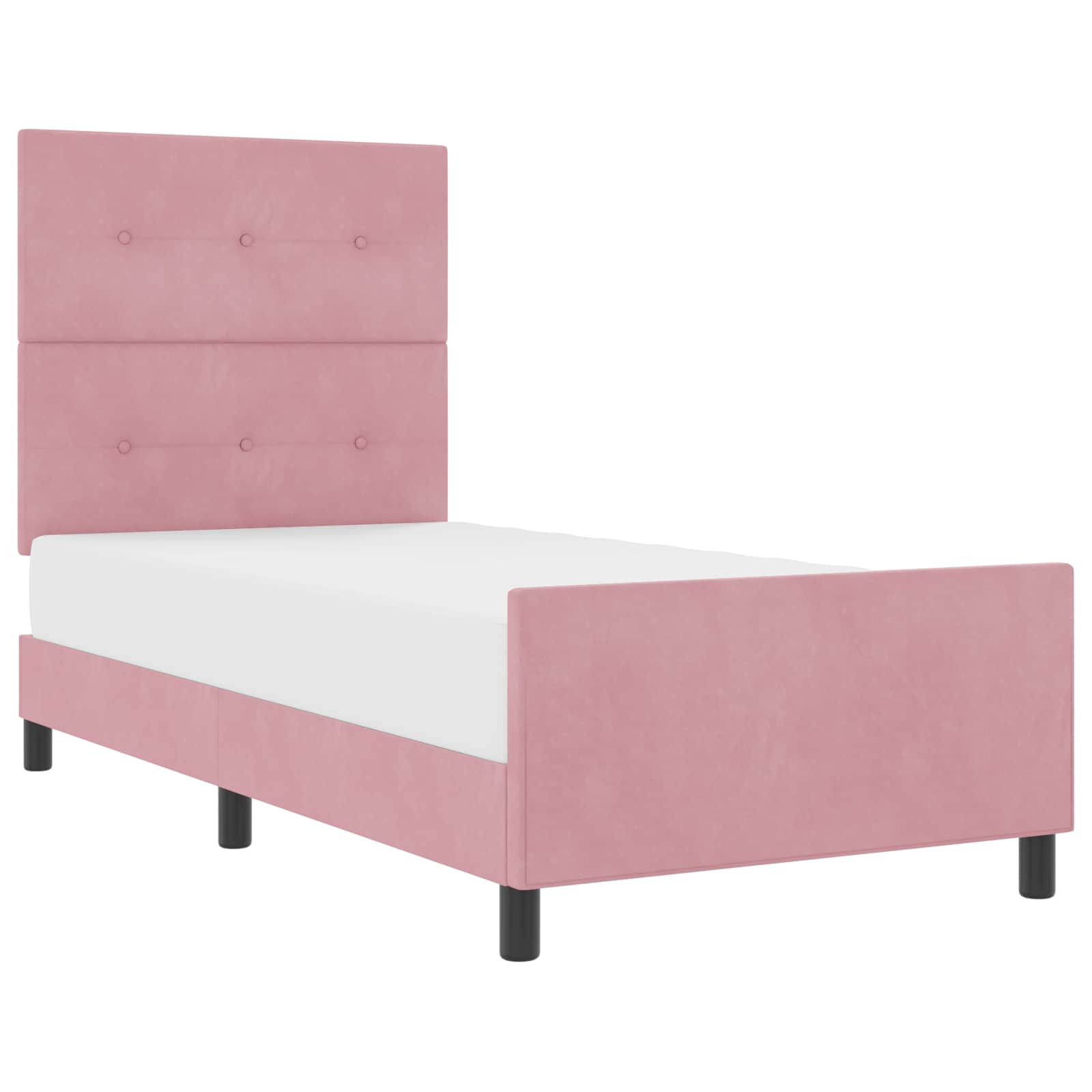 Thumbnail - vidaXL Boxspringbett mit Kopfteil Rosa 100 x 200 cm Samt