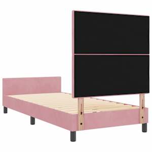 Postel s boxspringem s čelo Růžová 100 x 200 cm samet - obrázek 9