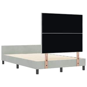 Postel s boxspringem s čelo Světle šedá 120 x 190 cm samet - obrázek 9