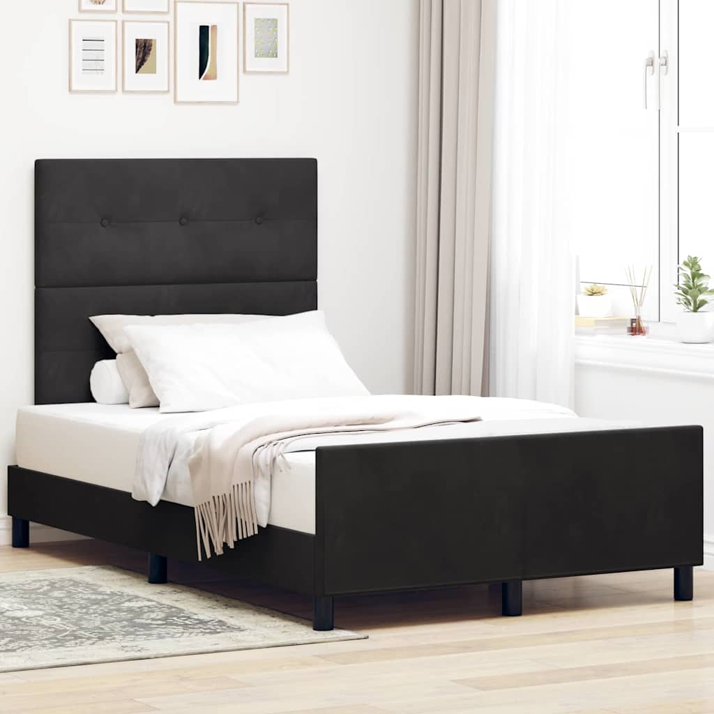 Voodi Raam Must 120x190 cm Velvet