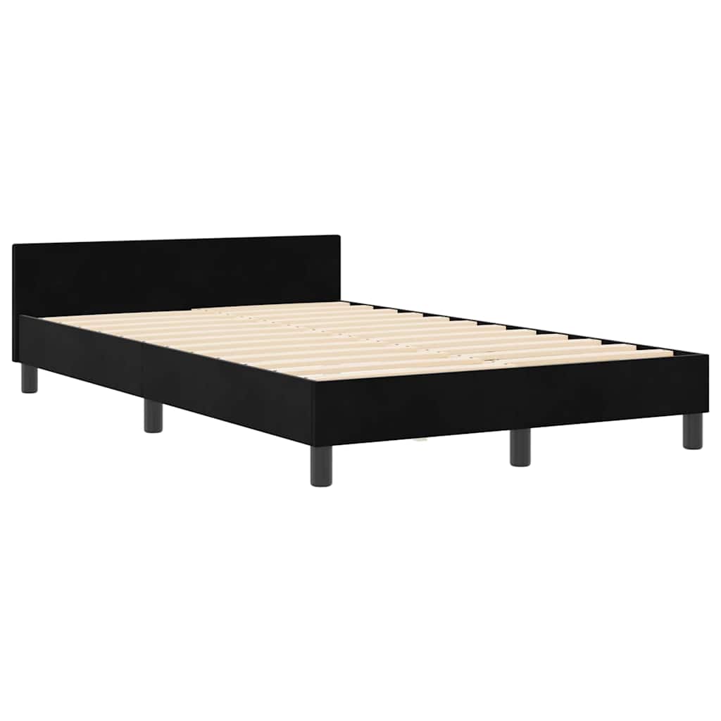 vidaXL Cadru de pat, negru, 120x190 cm, catifea