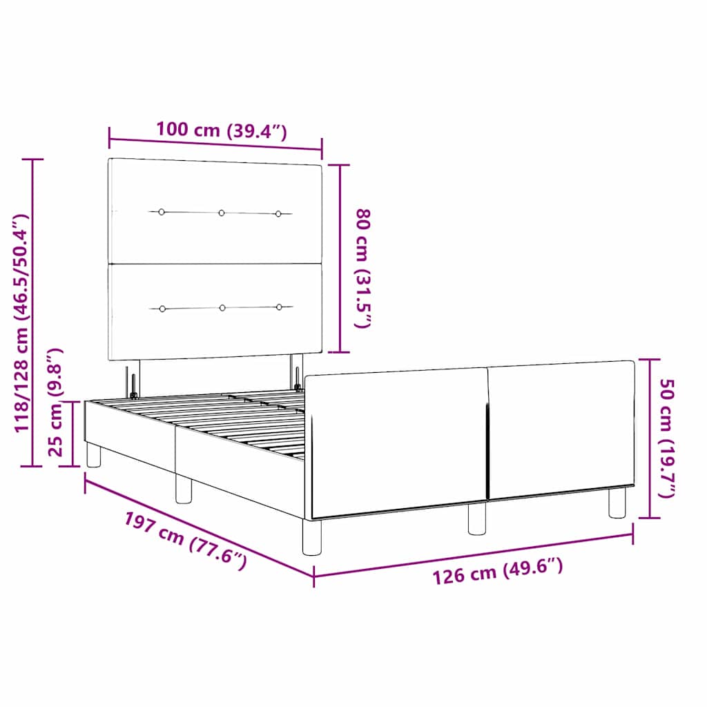Postelja z vzmetnico z vzglavjem Črna 120 x 190 cm Žamet - slika 13