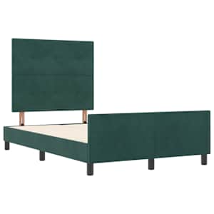 Postel s boxspringem s čelo Tmavě zelená 120 x 190 cm samet - obrázek 5