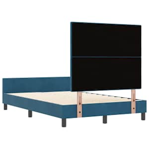 Postel s boxspringem s čelo Tmavě modrá 120 x 190 cm samet - obrázek 9