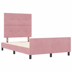 Postel s boxspringem s čelo Růžová 120 x 190 cm samet - obrázek 5