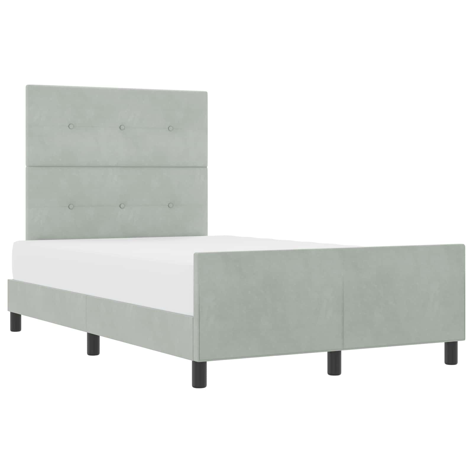 Postel s boxspringem s čelo Světle šedá 120 x 200 cm samet - obrázek 2