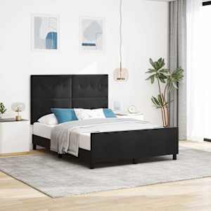 Postel s boxspringem s čelo Černá 140 x 190 cm samet - obrázek 1