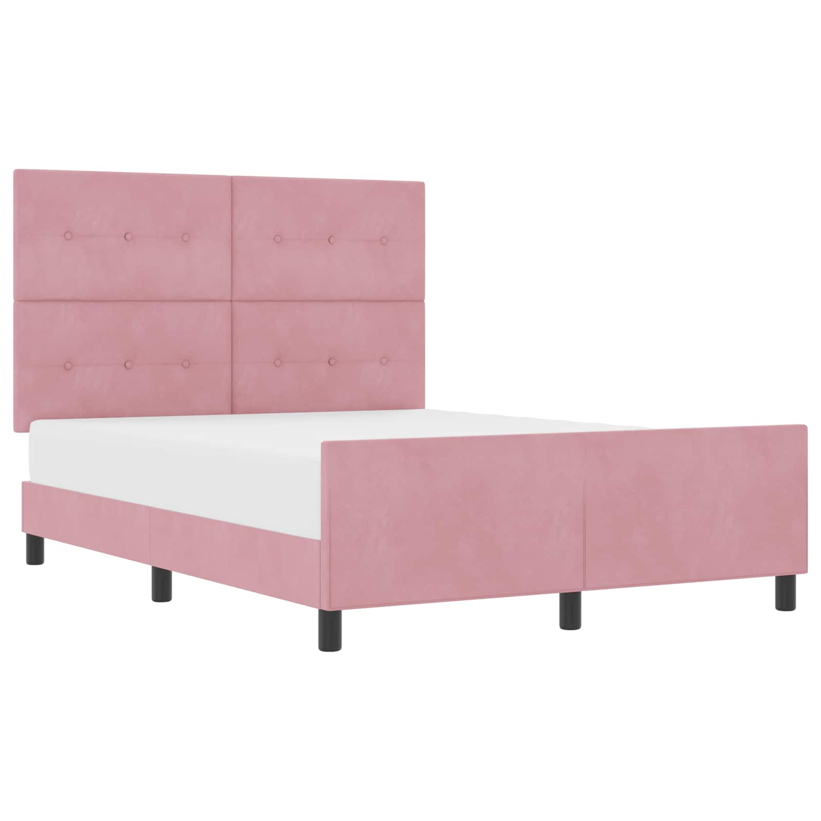Thumbnail - vidaXL Boxspringbett mit Kopfteil Rosa 140 x 190 cm Samt
