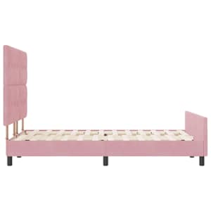 Postel s boxspringem s čelo Růžová 140 x 190 cm samet - obrázek 8