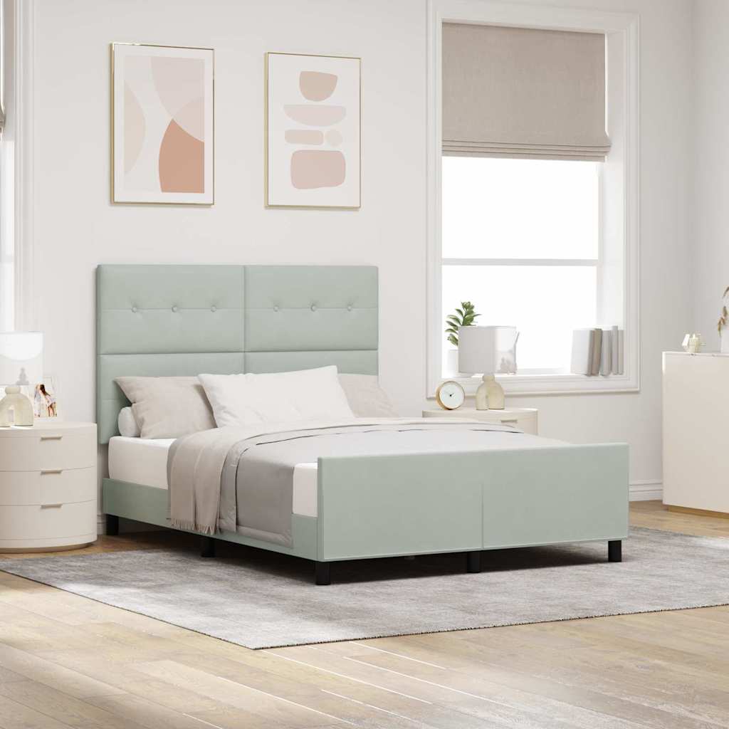 Voodi Raami Helehall 140x200 cm Samet