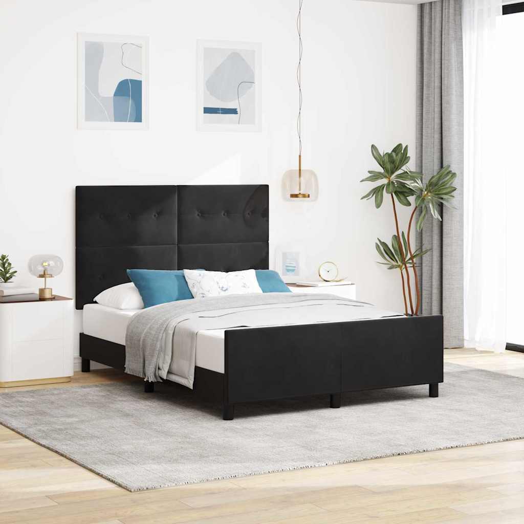 voodiraam must 140x200 cm samet