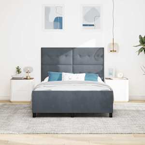 Postel s boxspringem s čelo Tmavě šedá 160 x 200 cm samet - obrázek 3
