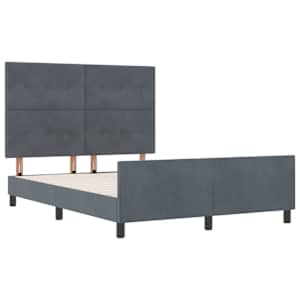 Postel s boxspringem s čelo Tmavě šedá 160 x 200 cm samet - obrázek 5
