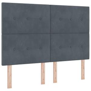Postel s boxspringem s čelo Tmavě šedá 160 x 200 cm samet - obrázek 6