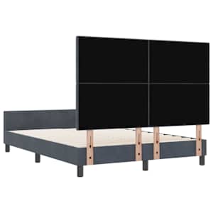 Postel s boxspringem s čelo Tmavě šedá 160 x 200 cm samet - obrázek 9