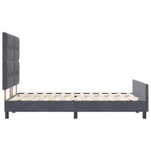 Postel s boxspringem s čelo Tmavě šedá 160 x 200 cm samet - obrázek 8