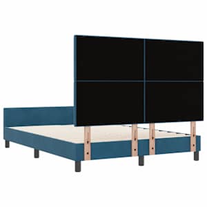 Postel s boxspringem s čelo Tmavě modrá 160 x 200 cm samet - obrázek 9