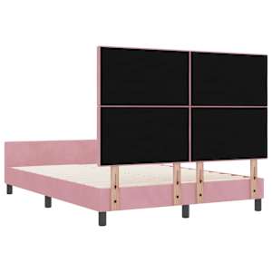 Postel s boxspringem s čelo Růžová 160 x 200 cm samet - obrázek 9