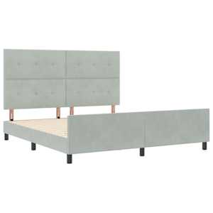 Postel s boxspringem s čelo Světle šedá 180 x 200 cm samet - obrázek 5