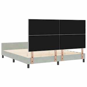 Postel s boxspringem s čelo Světle šedá 180 x 200 cm samet - obrázek 9