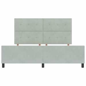 Postel s boxspringem s čelo Světle šedá 180 x 200 cm samet - obrázek 7