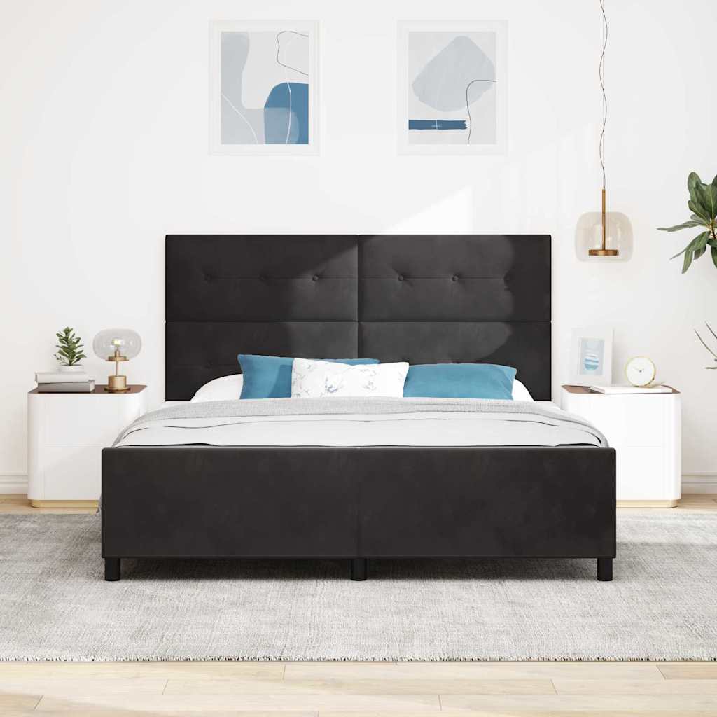 Thumbnail - vidaXL Boxspringbett mit Kopfteil Schwarz 180 x 200 cm Samt