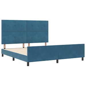Postel s boxspringem s čelo Tmavě modrá 180 x 200 cm samet - obrázek 5