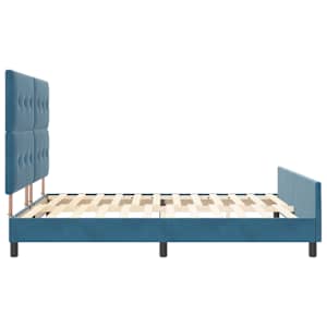 Postel s boxspringem s čelo Tmavě modrá 180 x 200 cm samet - obrázek 8