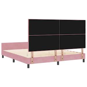 Postel s boxspringem s čelo Růžová 180 x 200 cm samet - obrázek 9