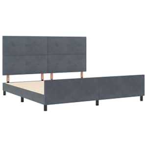 Postel s boxspringem s čelo Tmavě šedá 200 x 200 cm samet - obrázek 5