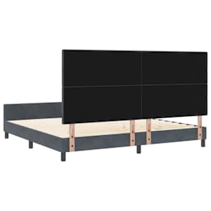 Postel s boxspringem s čelo Tmavě šedá 200 x 200 cm samet - obrázek 9