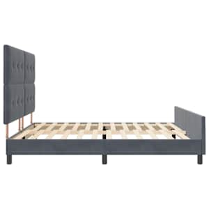 Postel s boxspringem s čelo Tmavě šedá 200 x 200 cm samet - obrázek 8
