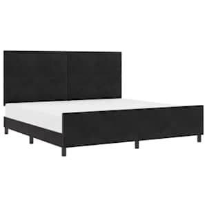 Postel s boxspringem s čelo Černá 200 x 200 cm samet - obrázek 2