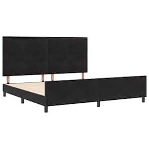 Postel s boxspringem s čelo Černá 200 x 200 cm samet - obrázek 5