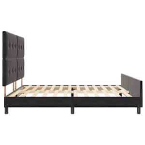 Postel s boxspringem s čelo Černá 200 x 200 cm samet - obrázek 8