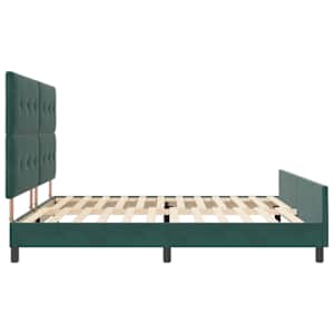 Postel s boxspringem s čelo Tmavě zelená 200 x 200 cm samet - obrázek 8
