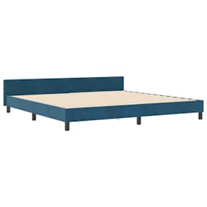 Postel s boxspringem s čelo Tmavě modrá 200 x 200 cm samet - obrázek 4