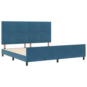 Postel s boxspringem s čelo Tmavě modrá 200 x 200 cm samet - obrázek 5
