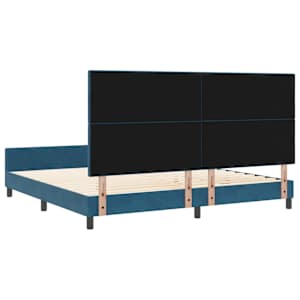 Postel s boxspringem s čelo Tmavě modrá 200 x 200 cm samet - obrázek 9