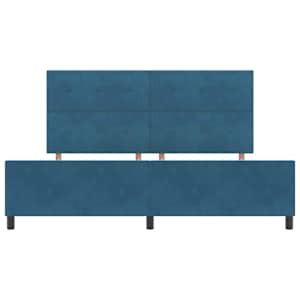 Postel s boxspringem s čelo Tmavě modrá 200 x 200 cm samet - obrázek 7